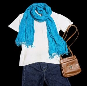 Turquoise acrylic scarf